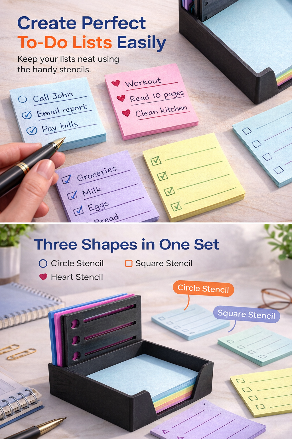 Sticky note Holder and Stencil