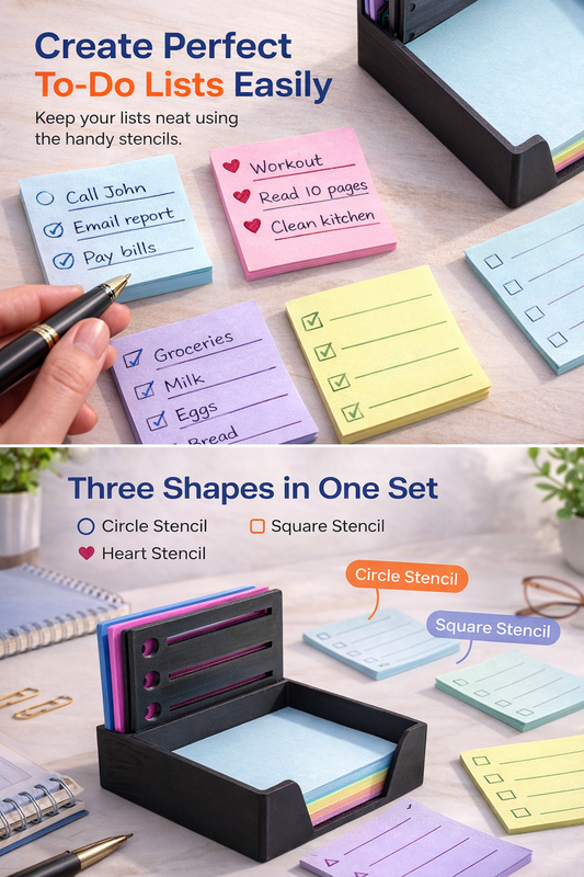 Sticky note Holder and Stencil